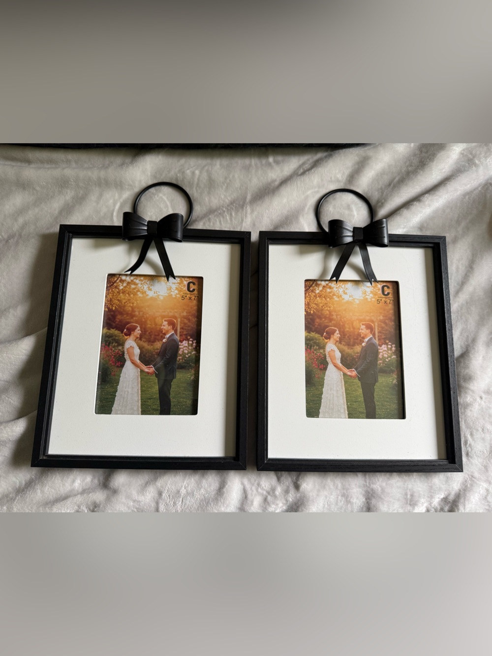 Black Double Ribbon Frame Wall Photo Set - size 5x7